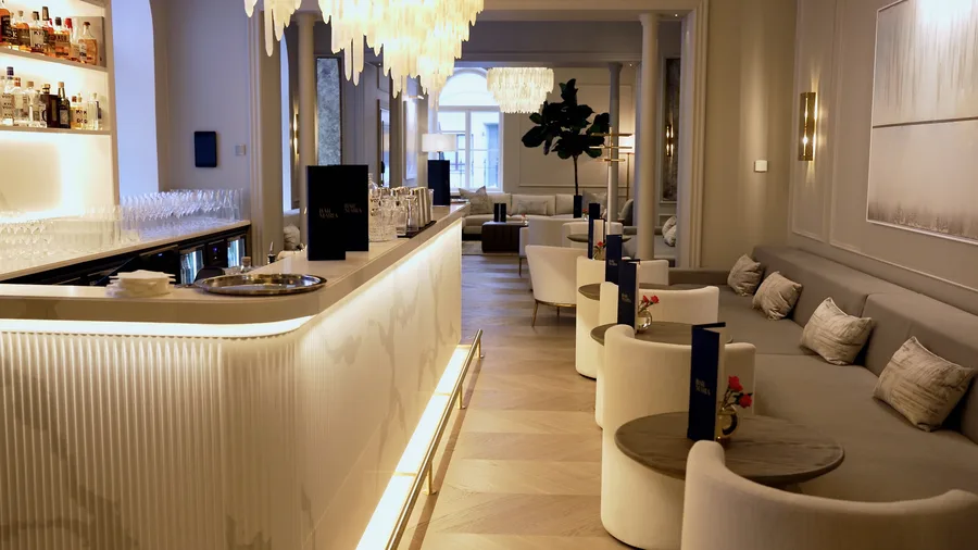The hotel lobby bar